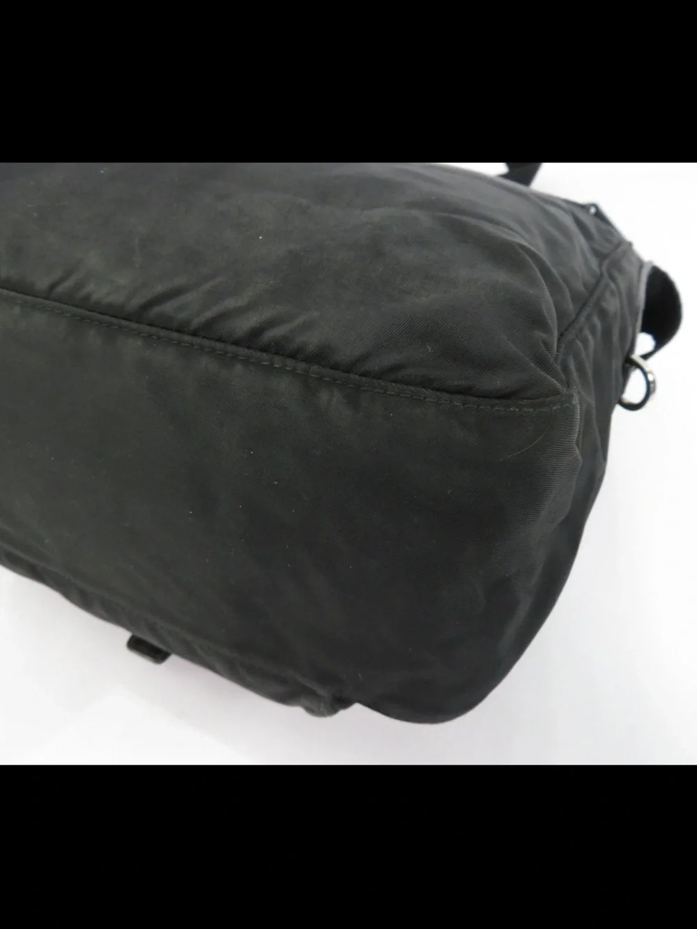 Prada Black Nylon Messenger Bag with Silver Hardware